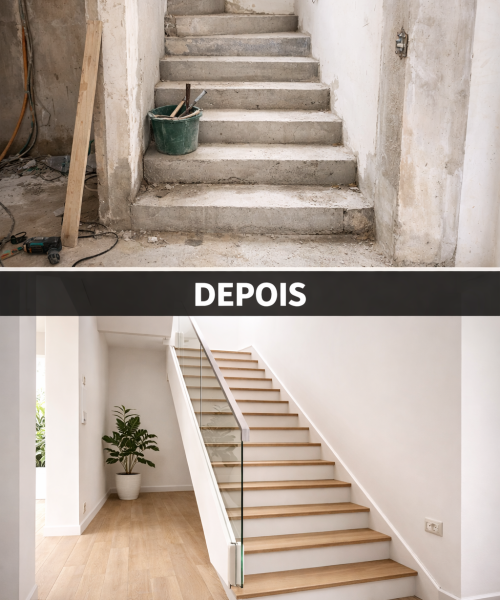 Construção Civil - Antes e Depois - Escadas