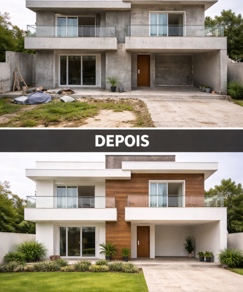 Construção Civil - Antes e Depois - Fachada