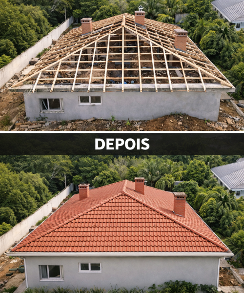 Construção Civil - Antes e Depois - Telhado